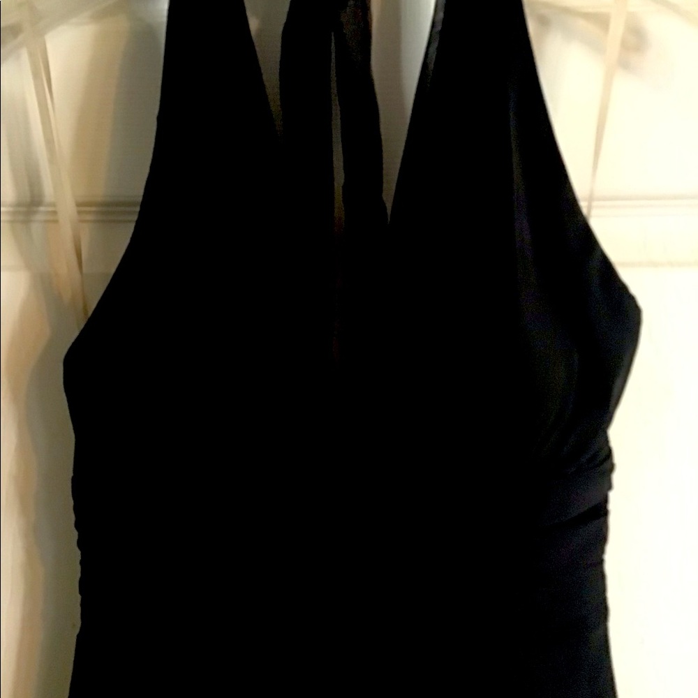 Black, tie at neck, backless dress by Twenty-one